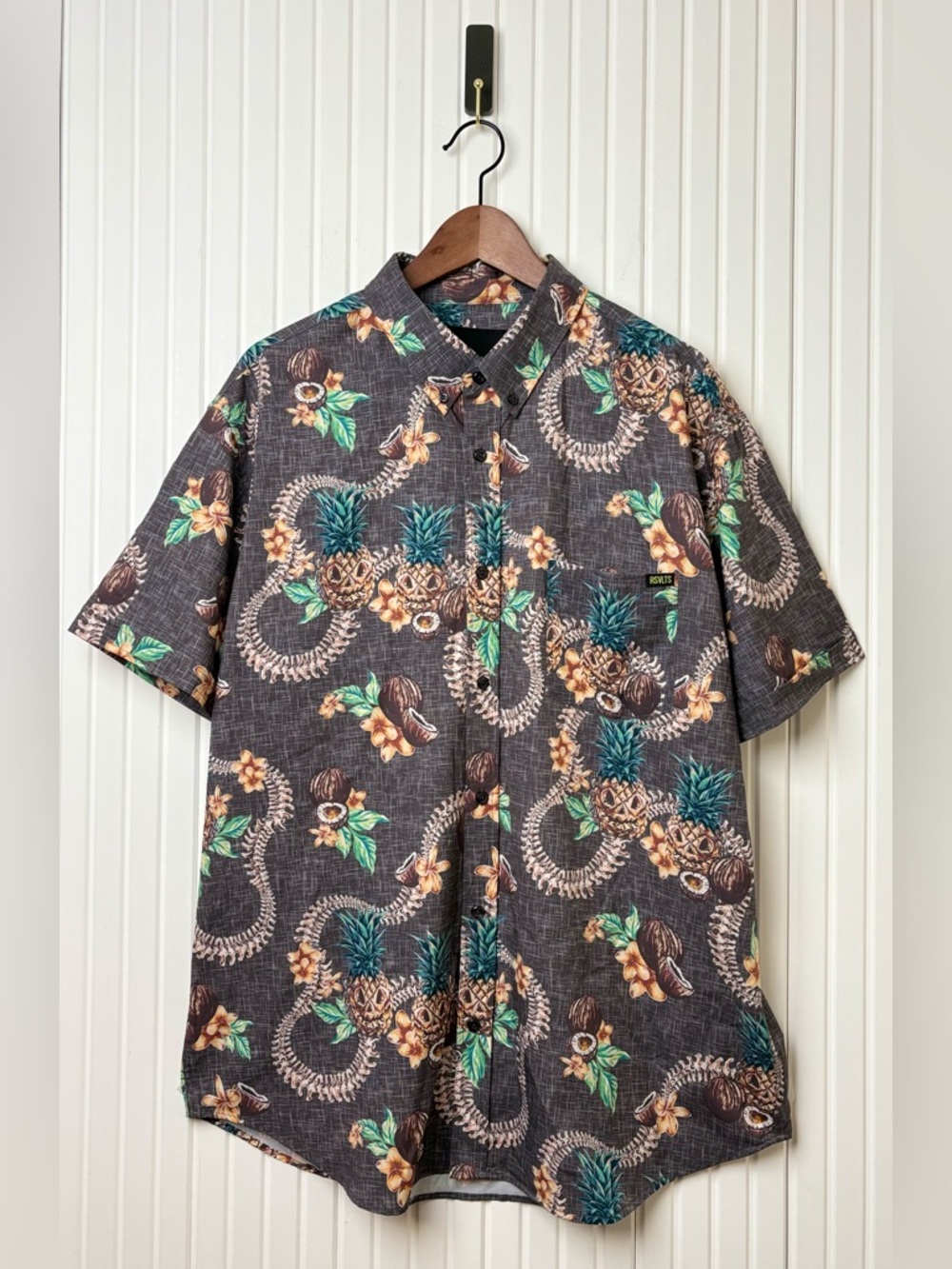RSVLTS Spineapple Mens Button Up KUNUFLEX Shirt XL All Over Print Unique Limited